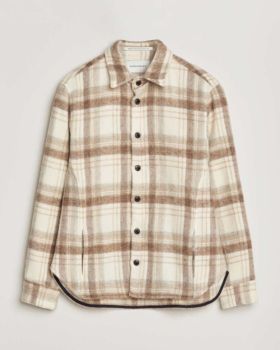Men | Shirts | Peregrine | Moon Wool Check Overshirt Beige