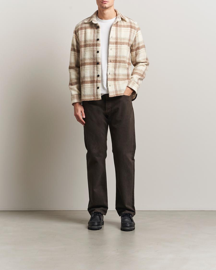 Men | Shirts | Peregrine | Moon Wool Check Overshirt Beige