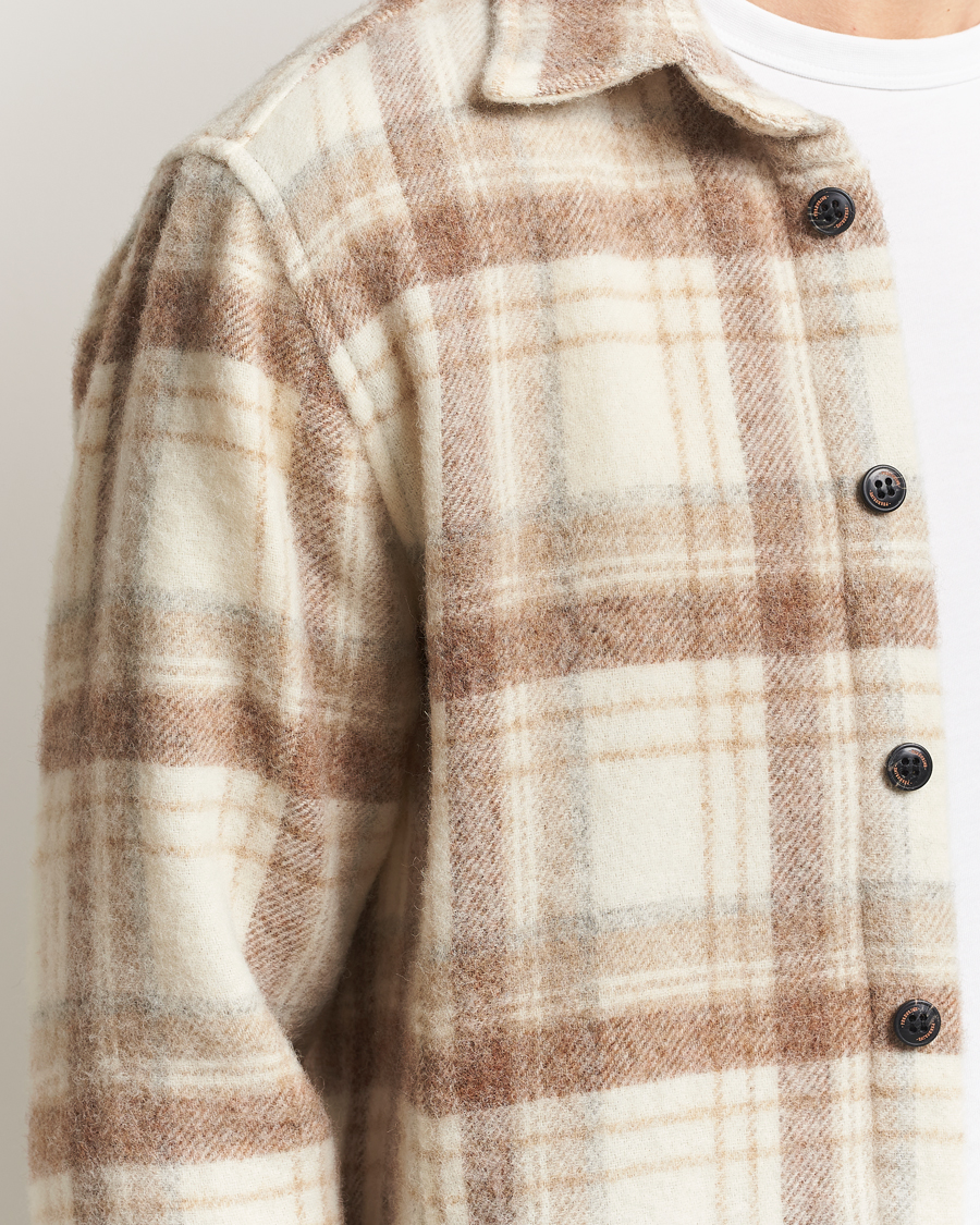 Men | Shirts | Peregrine | Moon Wool Check Overshirt Beige