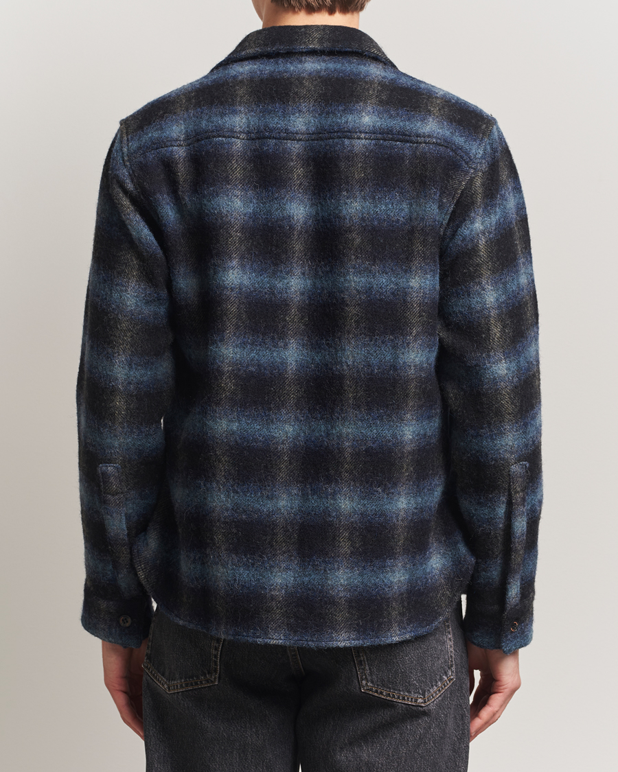 Men | Shirts | Peregrine | Moon Wool Check Overshirt Navy