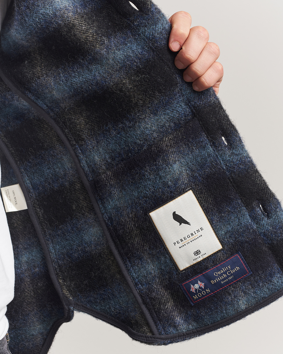 Men | Shirts | Peregrine | Moon Wool Check Overshirt Navy