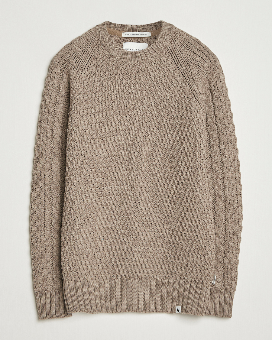 Men | Sweaters & Knitwear | Peregrine | Winston Merino Crew Light Brown