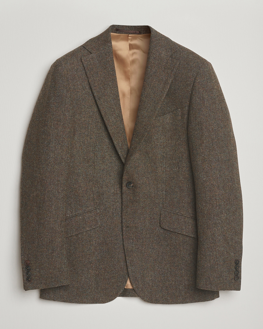 Men | Blazers | Walker Slater | Edward Shetland Wool Donegal Blazer Dark Green
