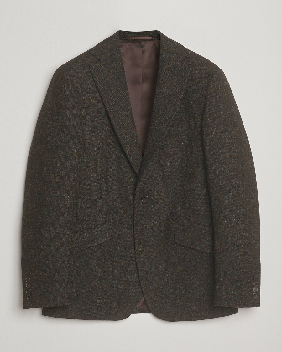 Men | Blazers | Walker Slater | Edward Shetland Wool Donegal Blazer Dark Brown
