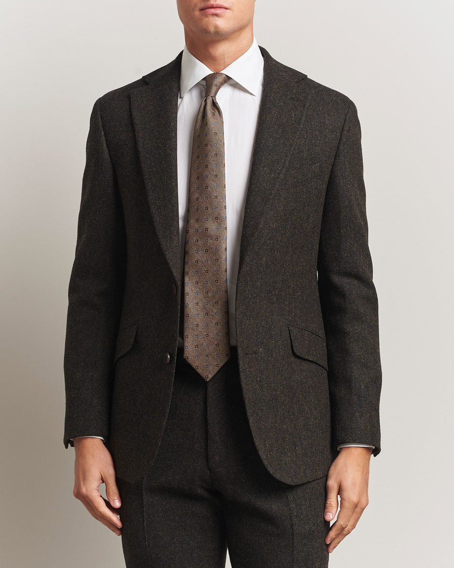 Men | Blazers | Walker Slater | Edward Shetland Wool Donegal Blazer Dark Brown