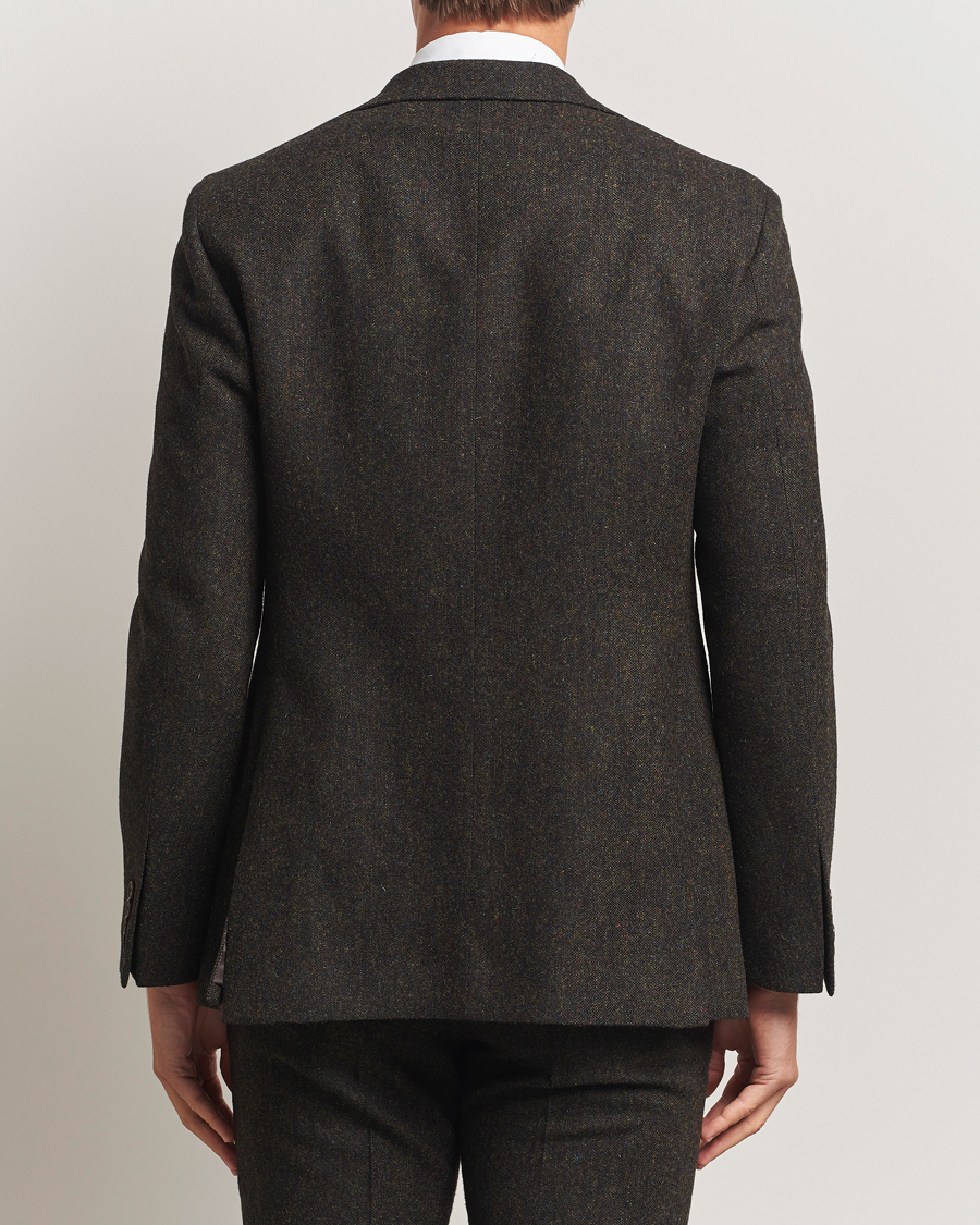 Men | Blazers | Walker Slater | Edward Shetland Wool Donegal Blazer Dark Brown
