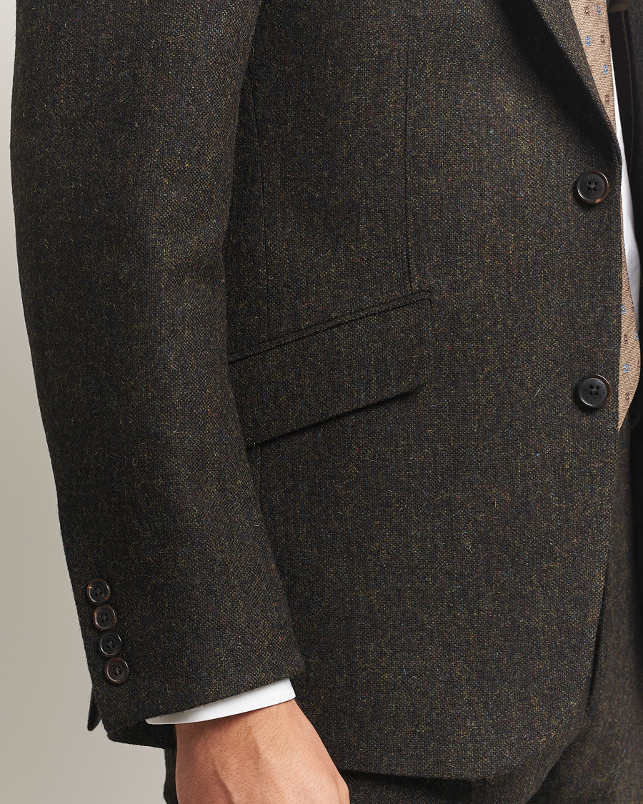 Men | Blazers | Walker Slater | Edward Shetland Wool Donegal Blazer Dark Brown