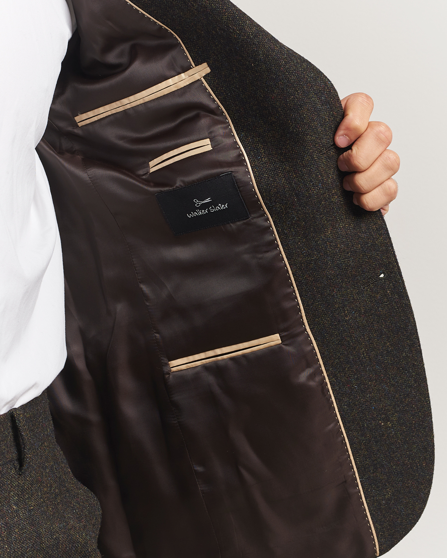 Men | Blazers | Walker Slater | Edward Shetland Wool Donegal Blazer Dark Brown