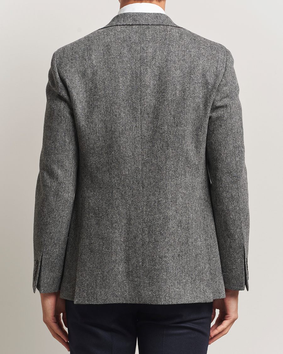 Men | Blazers | Walker Slater | Edward Lambswool Herringbone Blazer Dark Grey
