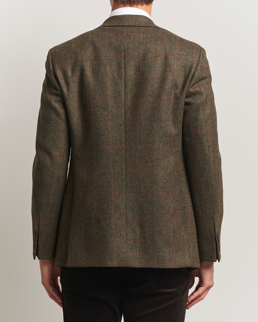 Walker Slater Edward Lambswool Windowpane Blazer Dark Green at