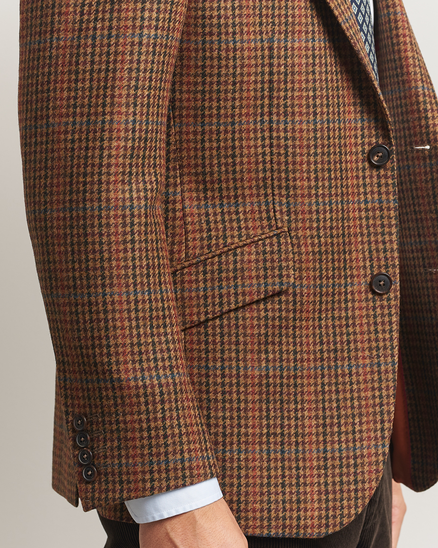 Men | Blazers | Walker Slater | Edward Lambswool Dogtooth Blazer Brown