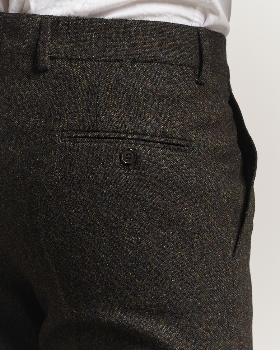 Men | Blazers | Walker Slater | Edward Shetland Wool Donegal Trousers Dark Brown