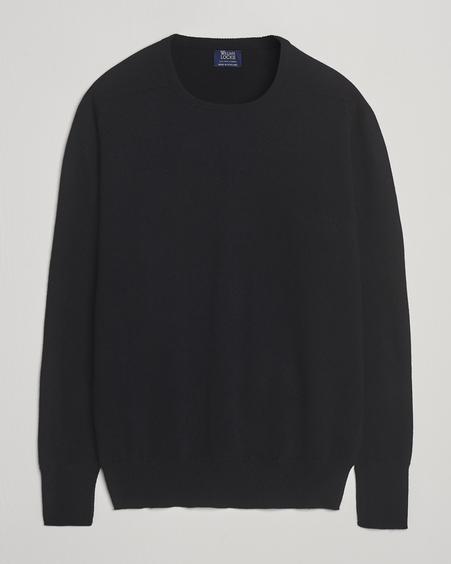 Men | Sweaters & Knitwear | William Lockie | Melrose Cashmere Crew Neck Black