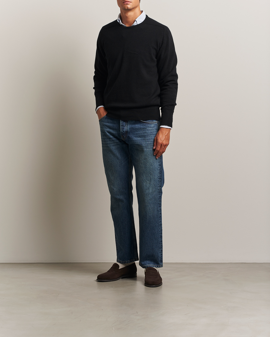 Men | Sweaters & Knitwear | William Lockie | Melrose Cashmere Crew Neck Black