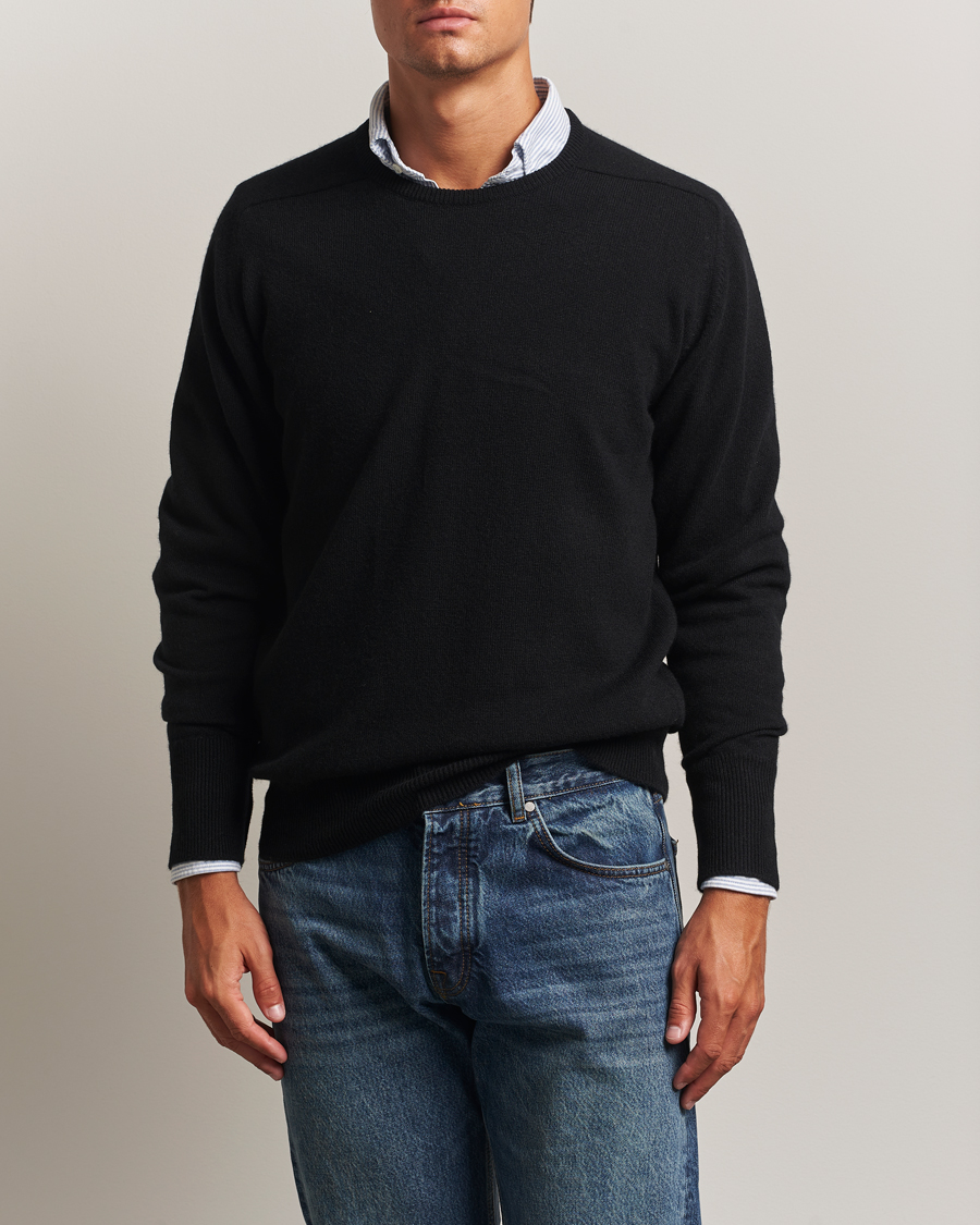 Auralee Hard Twist Rib Knit Pullover Black at CareOfCarl.com