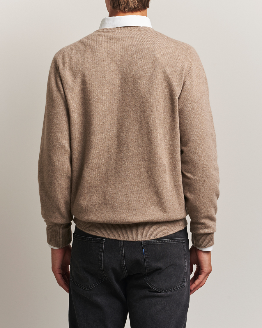 Men | Sweaters & Knitwear | William Lockie | Melrose Cashmere Crew Neck Dark Natural
