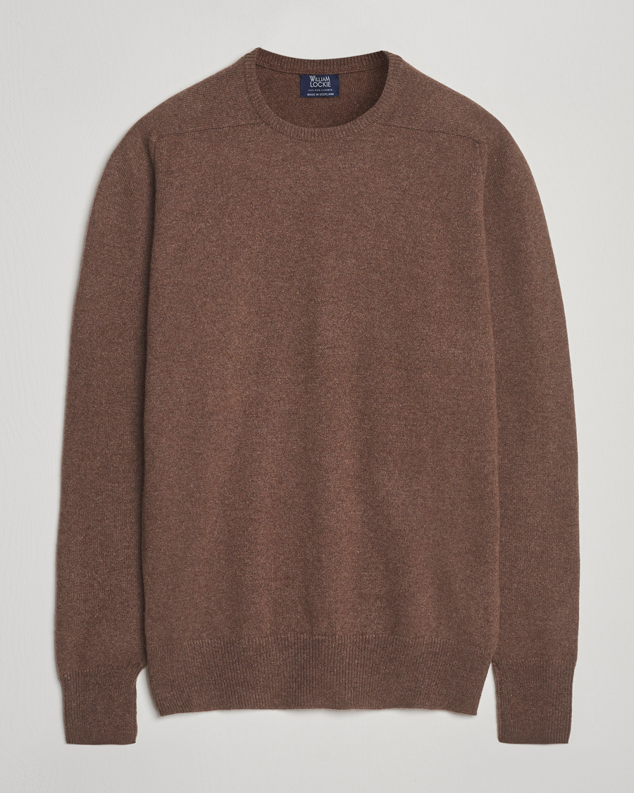William Lockie Melrose Cashmere Crew Neck Mocha at CareOfCarl.com