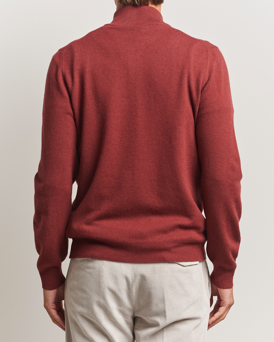 Men | Sweaters & Knitwear | Gran Sasso | Wool/Cashmere Half Zip Red Melange