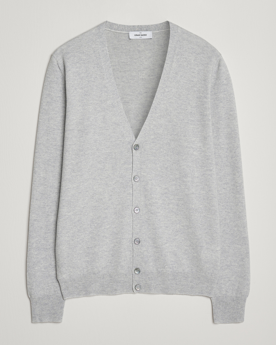Men | Sweaters & Knitwear | Gran Sasso | Wool/Cashmere Cardigan Light Grey Melange