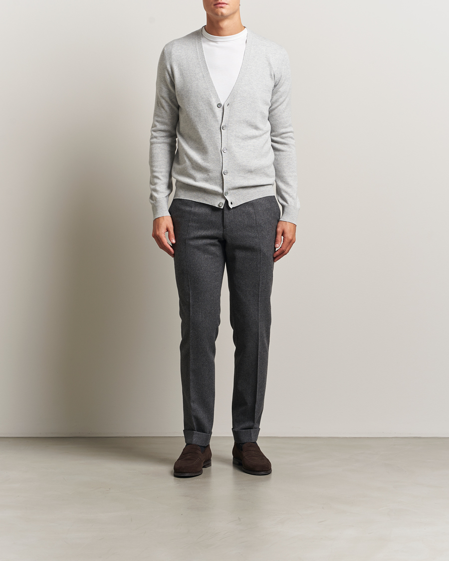 Men | Sweaters & Knitwear | Gran Sasso | Wool/Cashmere Cardigan Light Grey Melange