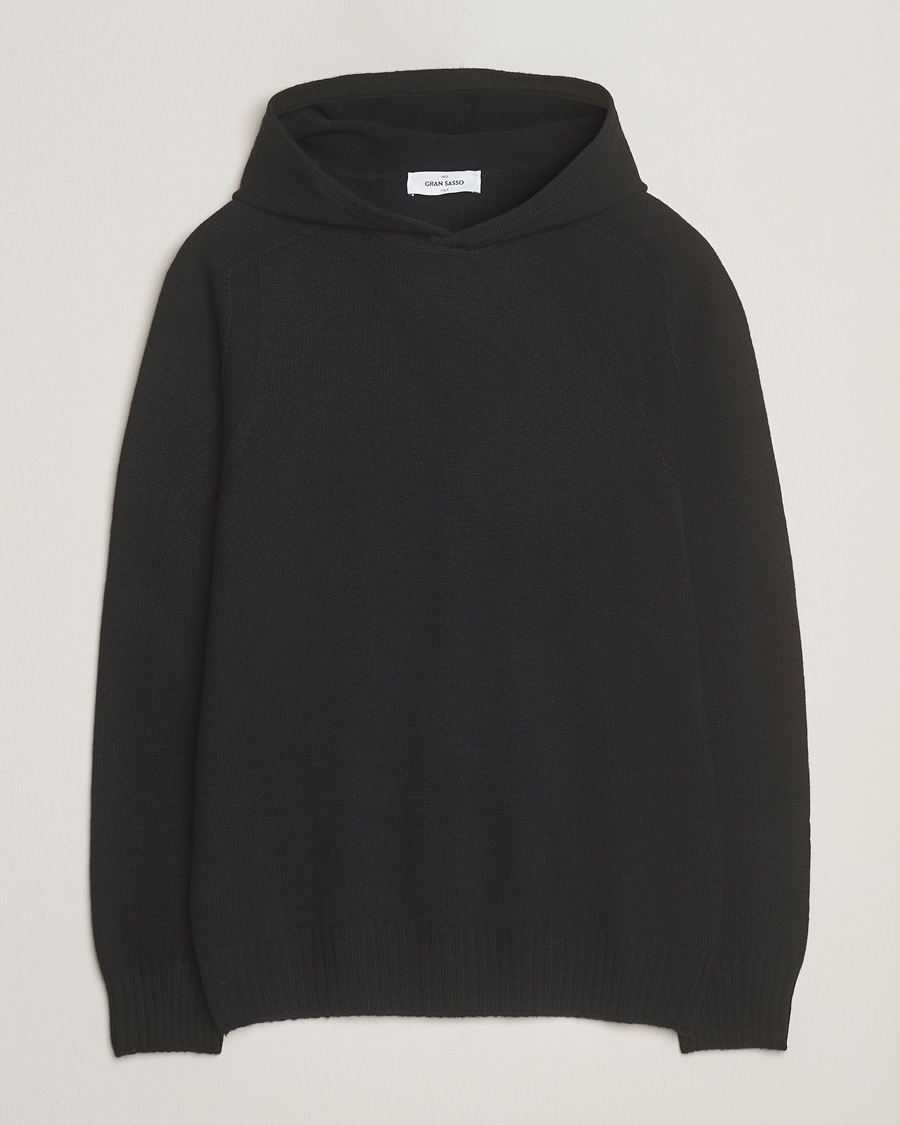 Men | Sweaters & Knitwear | Gran Sasso | Wool Hoodie Black