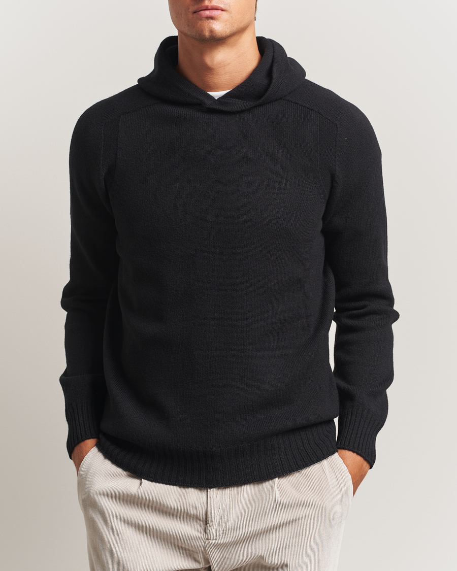 Men | Sweaters & Knitwear | Gran Sasso | Wool Hoodie Black