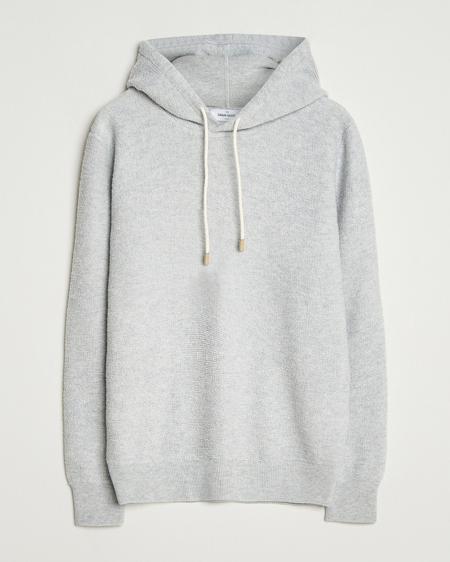Men | Sweaters & Knitwear | Gran Sasso | Boiled Wool Hoodie Light Grey Melange