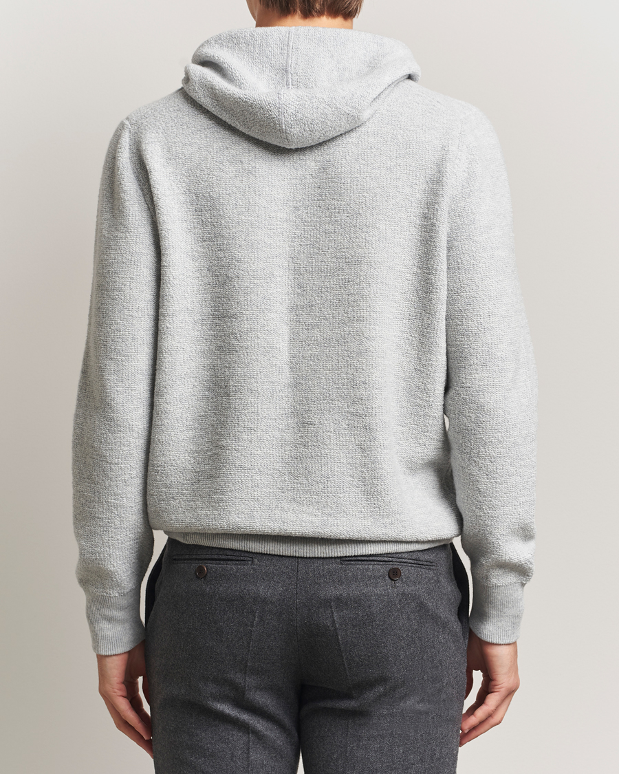 Men | Sweaters & Knitwear | Gran Sasso | Boiled Wool Hoodie Light Grey Melange