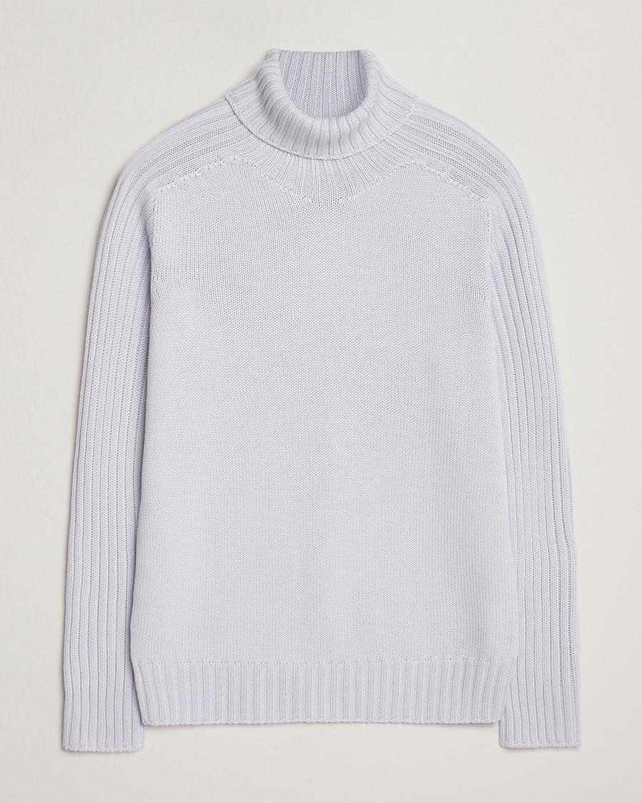 Men | Sweaters & Knitwear | Gran Sasso | Rainwool Rollneck Light Purple Melange