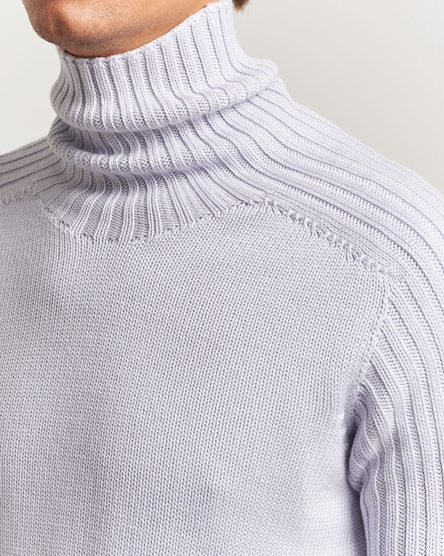 Men | Sweaters & Knitwear | Gran Sasso | Rainwool Rollneck Light Purple Melange