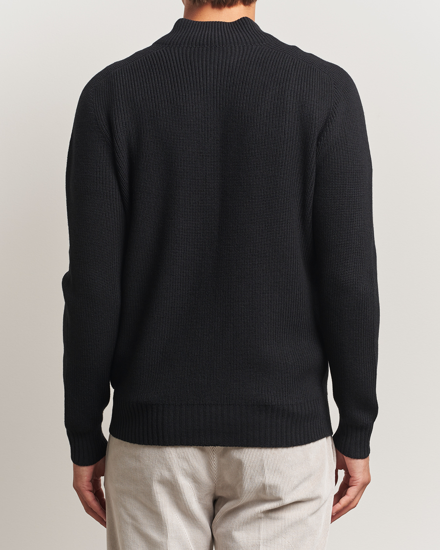 Men | Sweaters & Knitwear | Gran Sasso | Rainwool Full Zip Black