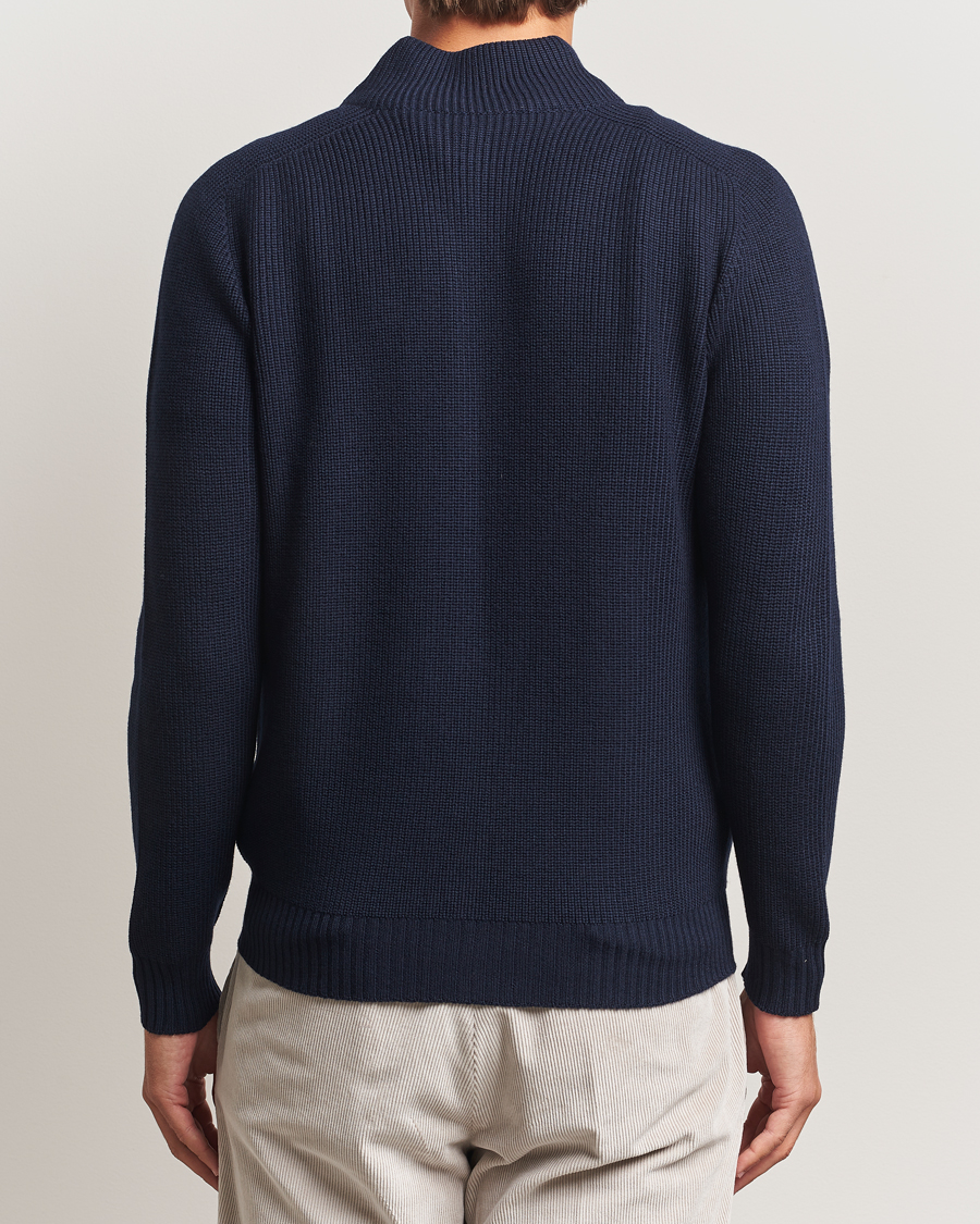 Men | Sweaters & Knitwear | Gran Sasso | Rainwool Full Zip Navy