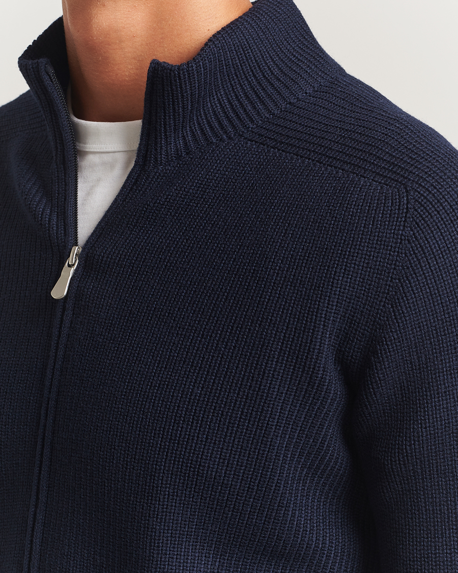 Gran Sasso Rainwool Full Zip Navy at CareOfCarl.com
