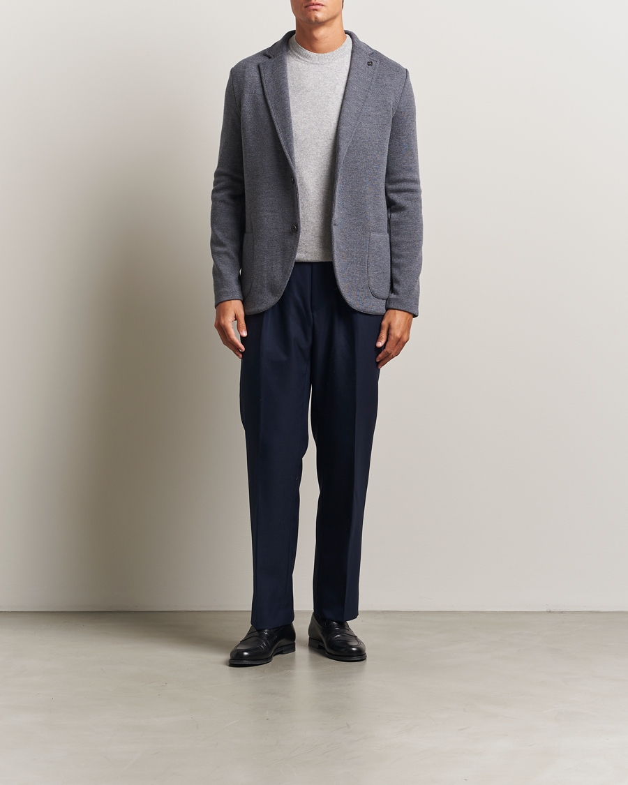 Men | Blazers | Gran Sasso | Rainwool Knitted Blazer Grey Melange