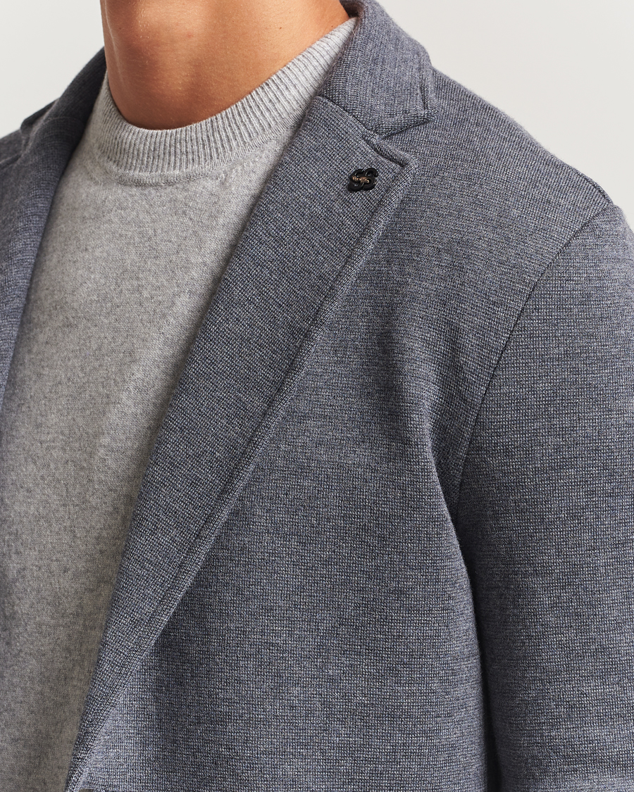 Men | Blazers | Gran Sasso | Rainwool Knitted Blazer Grey Melange
