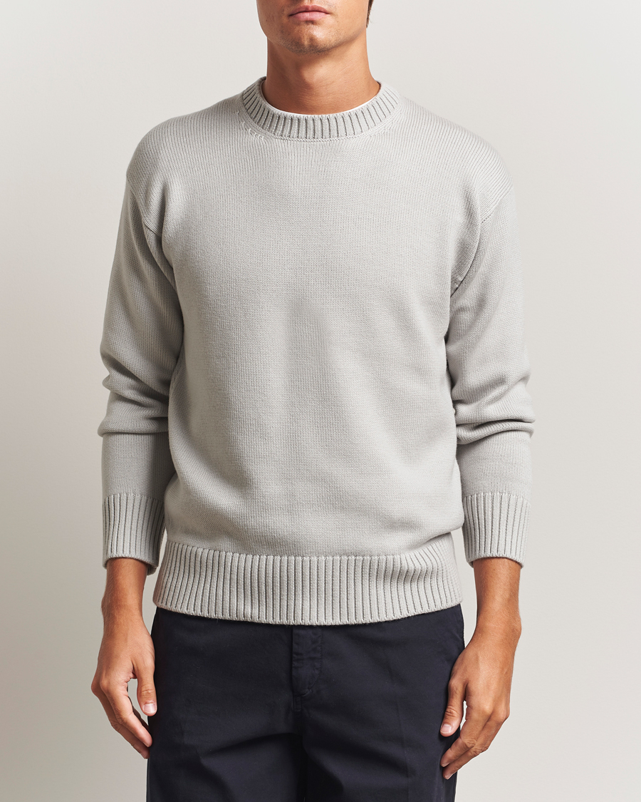 Inis Meáin Moss Stiched Linen Crew Neck Greyish at