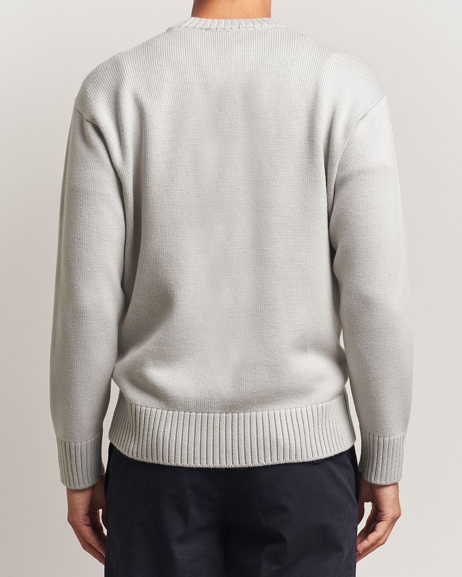Men | Sweaters & Knitwear | Gran Sasso | Heavy Knitted Merino Crew Neck Light Grey Melange
