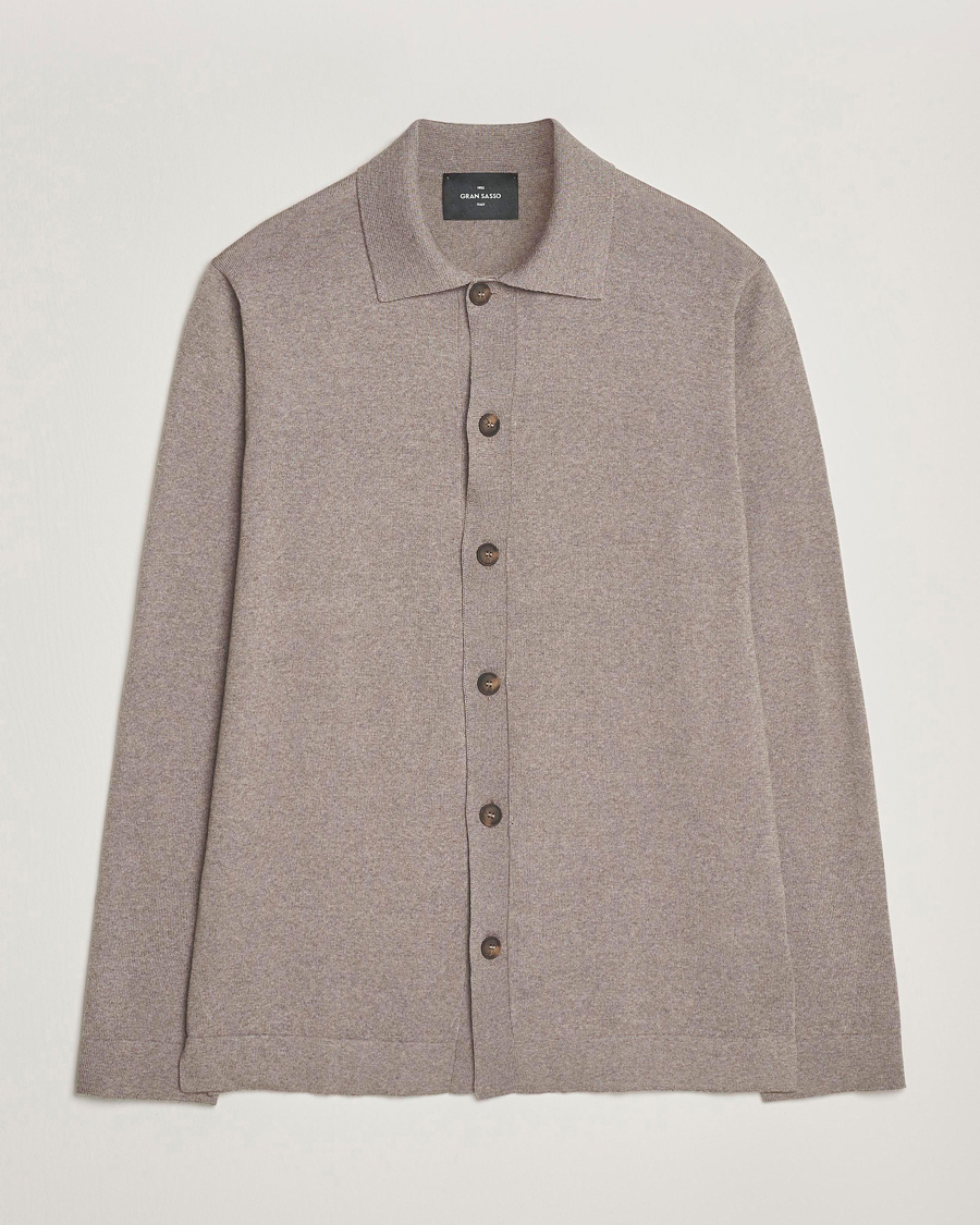 Men | Sweaters & Knitwear | Gran Sasso | Wool Knitted Cardigan Beige Melange