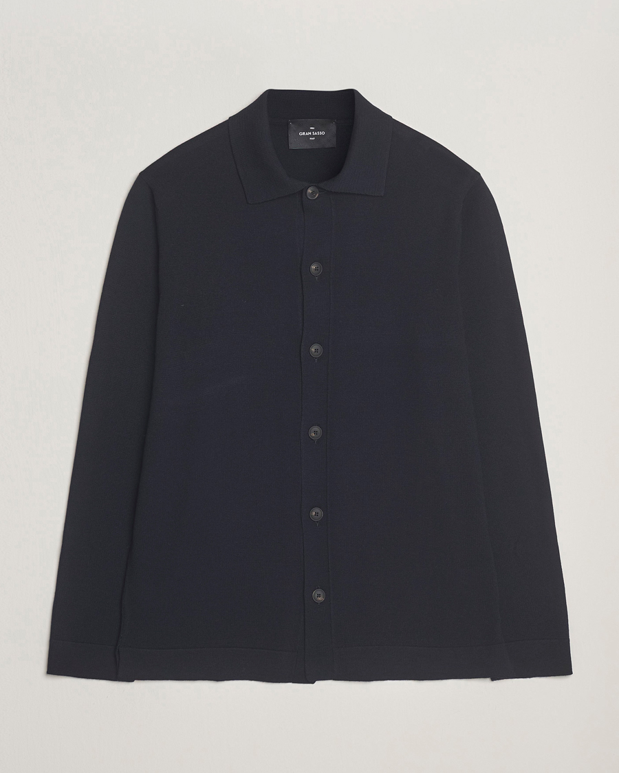 Men | Sweaters & Knitwear | Gran Sasso | Wool Knitted Cardigan Navy