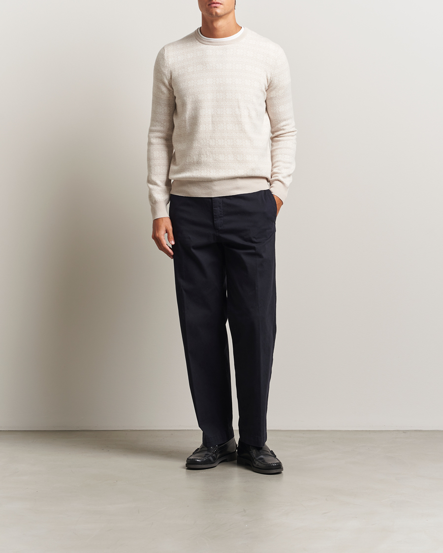 Men | Sweaters & Knitwear | Gran Sasso | Wool/Cashmere Fairisle Sweater Beige Melange