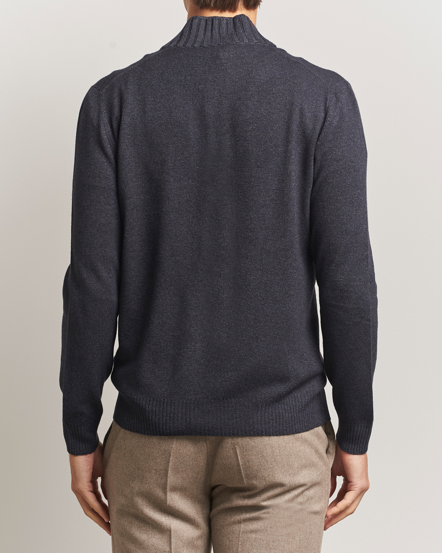 Men | Sweaters & Knitwear | Gran Sasso | Wool/Cashmere Washed Full Zip Asphalt