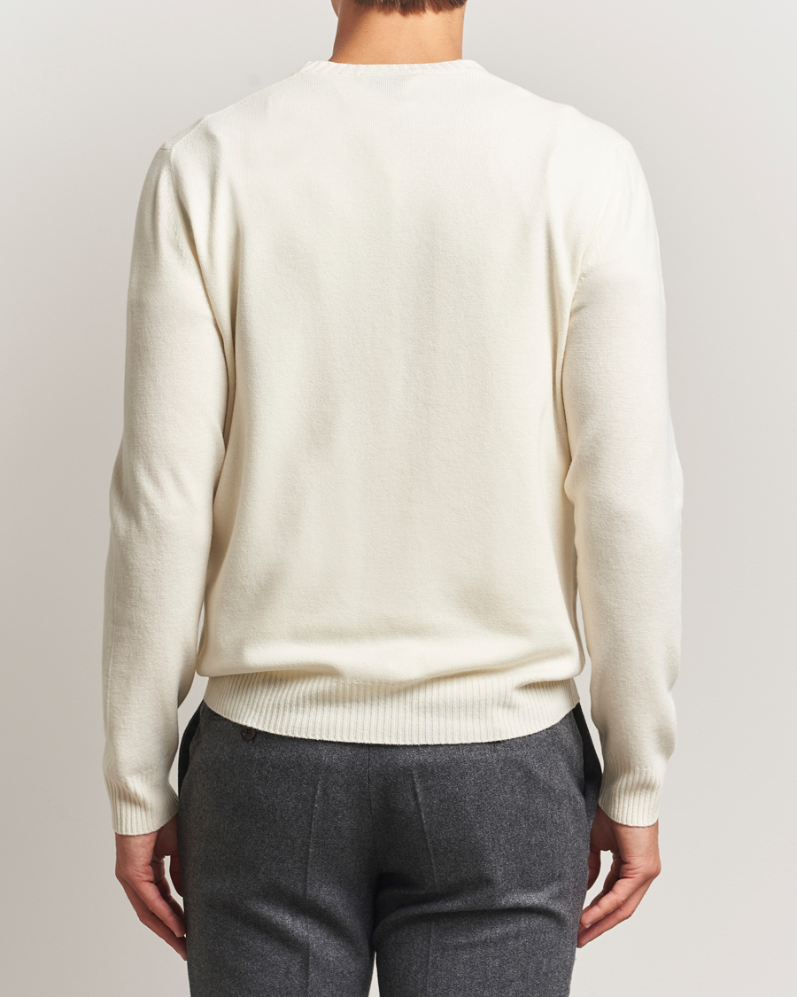 Men | Sweaters & Knitwear | Gran Sasso | Wool/Cashmere Washed Crew Neck Cream Melange