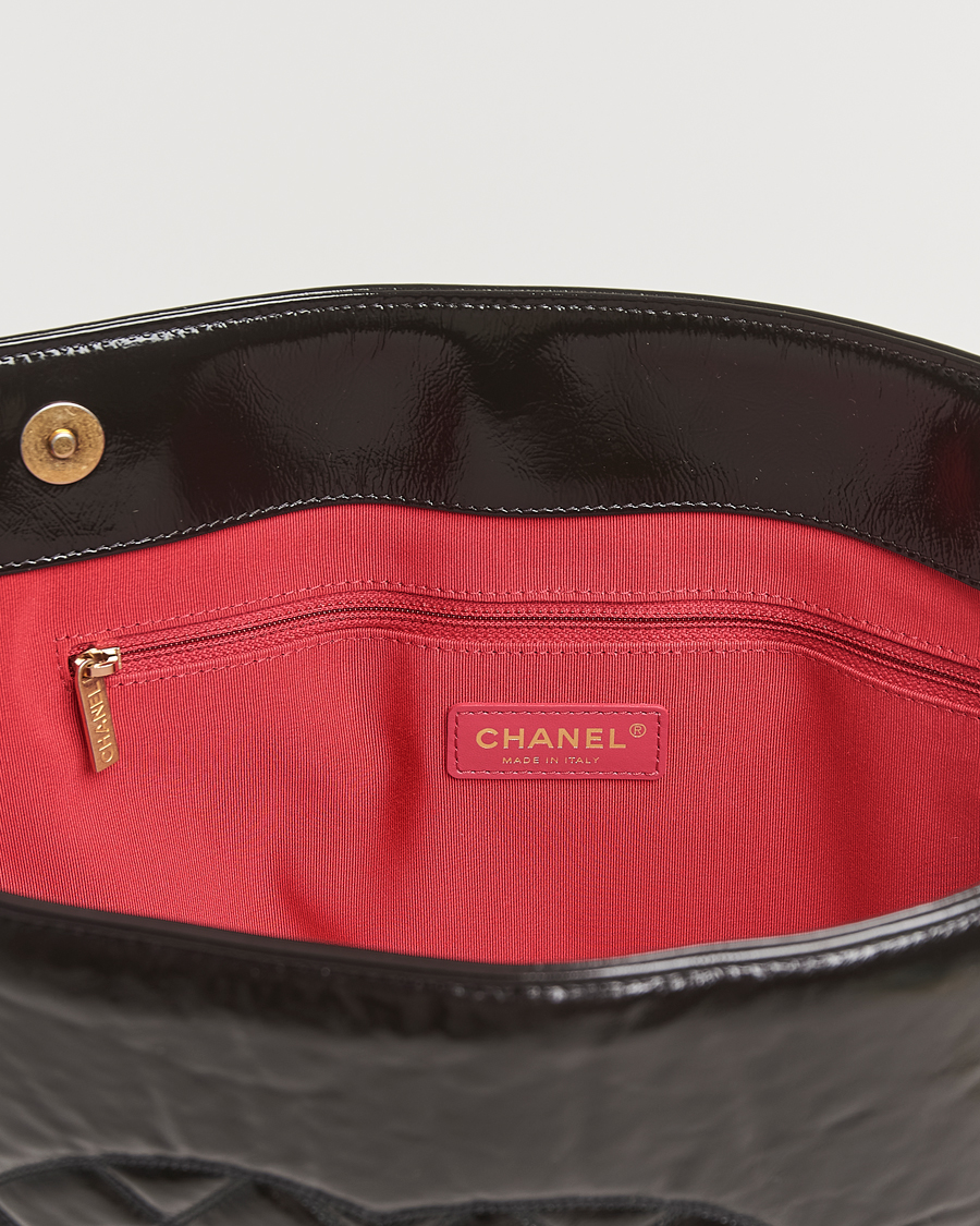 Men | Chanel Pre-Owned Chain Tote Bag Black | Chanel Pre-Owned | Chain Tote Bag Black