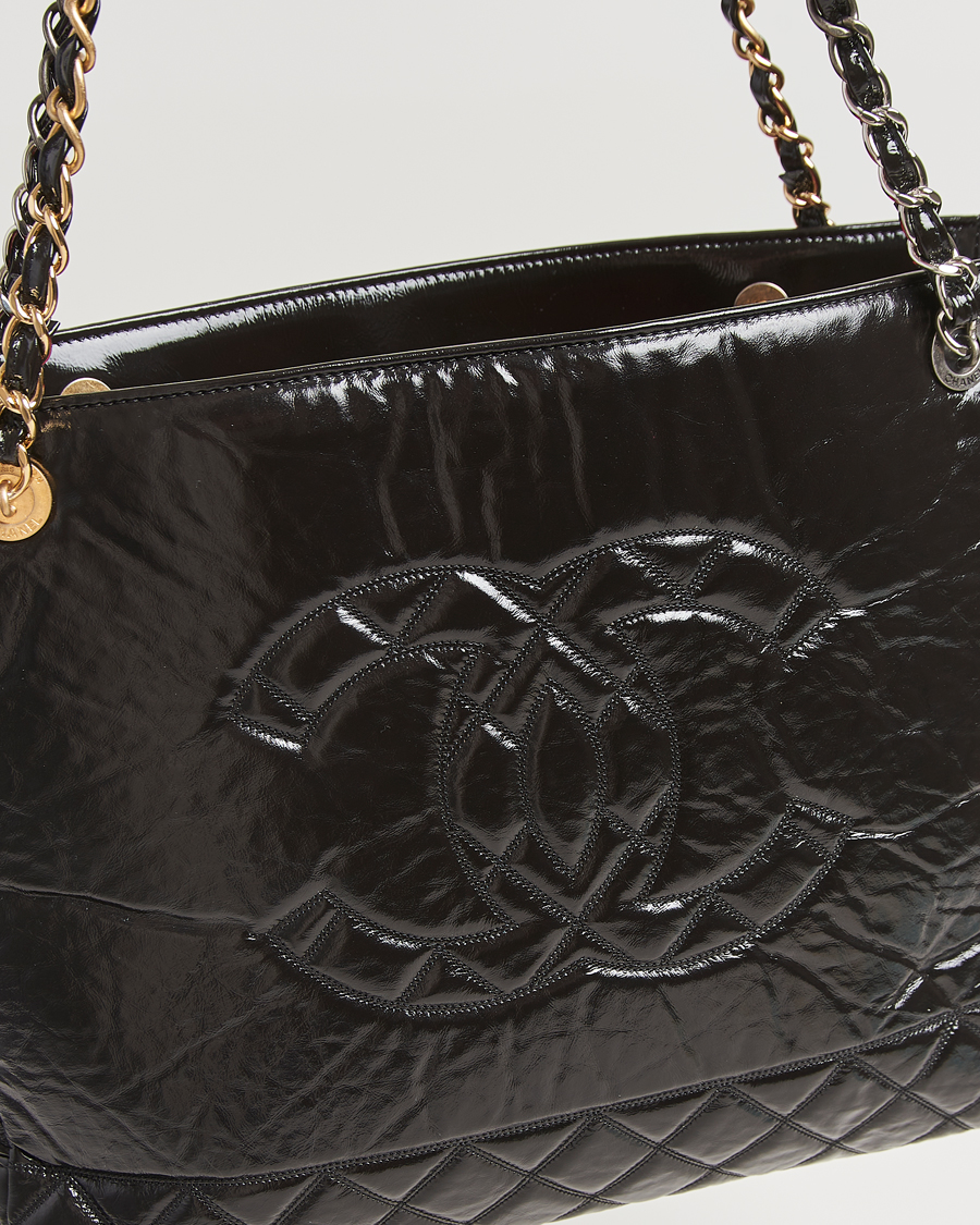 Men | Chanel Pre-Owned Chain Tote Bag Black | Chanel Pre-Owned | Chain Tote Bag Black