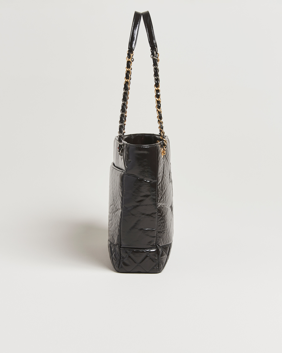 Men | Chanel Pre-Owned Chain Tote Bag Black | Chanel Pre-Owned | Chain Tote Bag Black