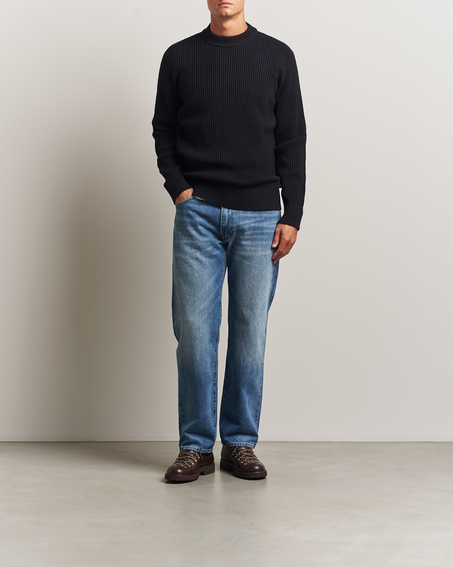 Men | Sweaters & Knitwear | S.N.S. Herning | Fender Wool Crew Neck Navy