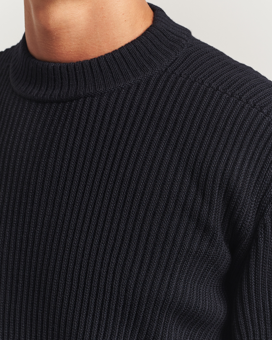 Men | Sweaters & Knitwear | S.N.S. Herning | Fender Wool Crew Neck Navy