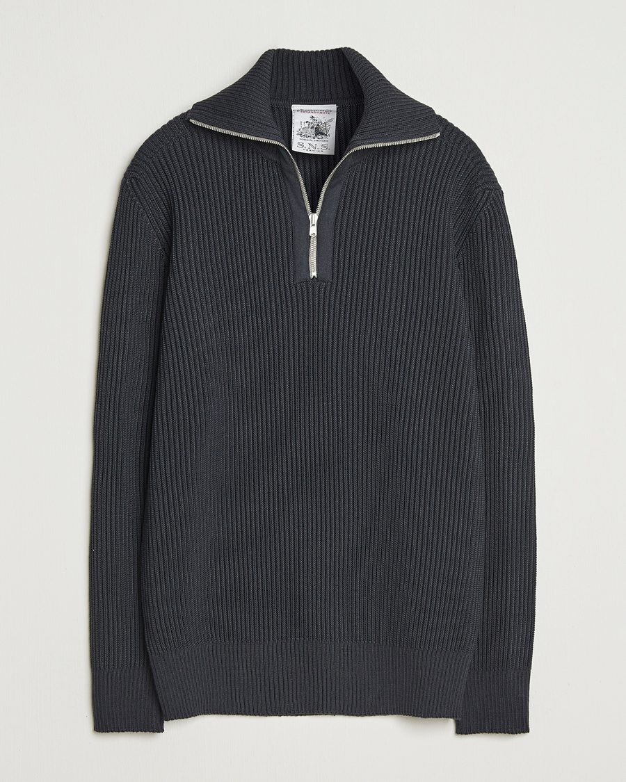 Men | Sweaters & Knitwear | S.N.S. Herning | Fender Wool Half-Zip Molten Grey