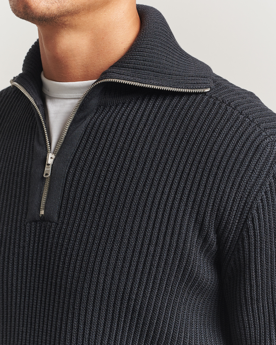 Men | Sweaters & Knitwear | S.N.S. Herning | Fender Wool Half-Zip Molten Grey