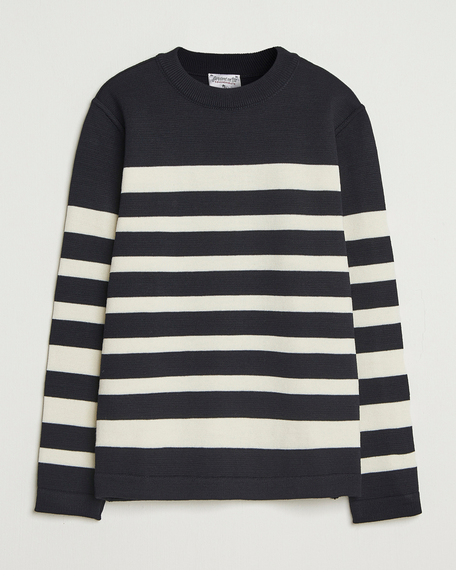 Men | Sweaters & Knitwear | S.N.S. Herning | Given Wool Crew Neck Navy/White